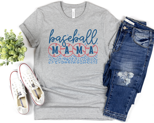 Baseball Mama leopard red/blue
