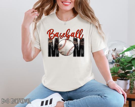 Baseball Mom Half Leopard