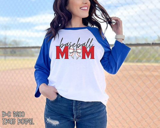Baseball Mom Red Bow