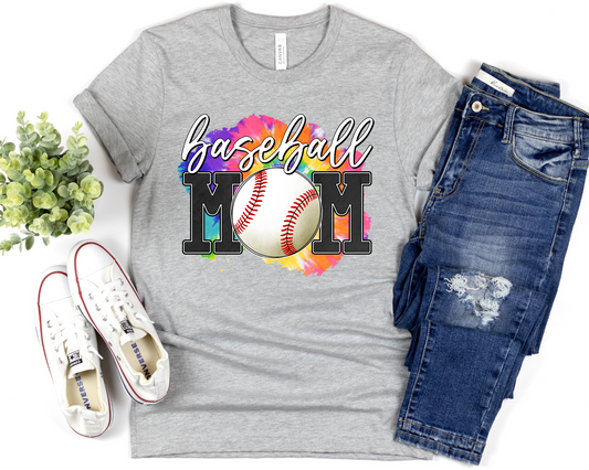 Baseball Mom Tie-Dye Background