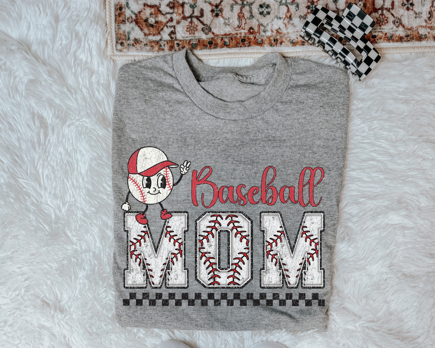 Baseball Mom Retro Cartoon DTF TRANSFER