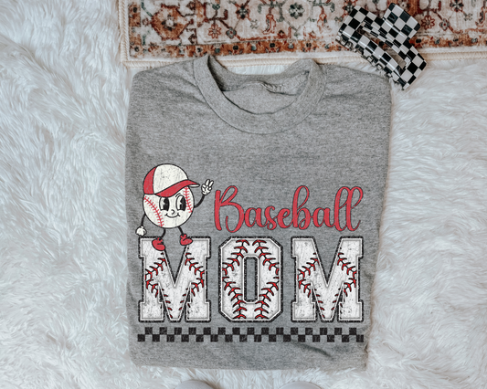 Baseball Mom retro cartoon