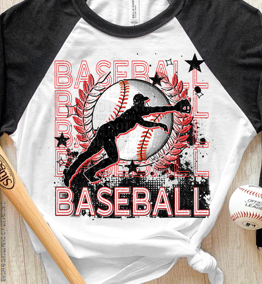 Baseball Stacked Neon