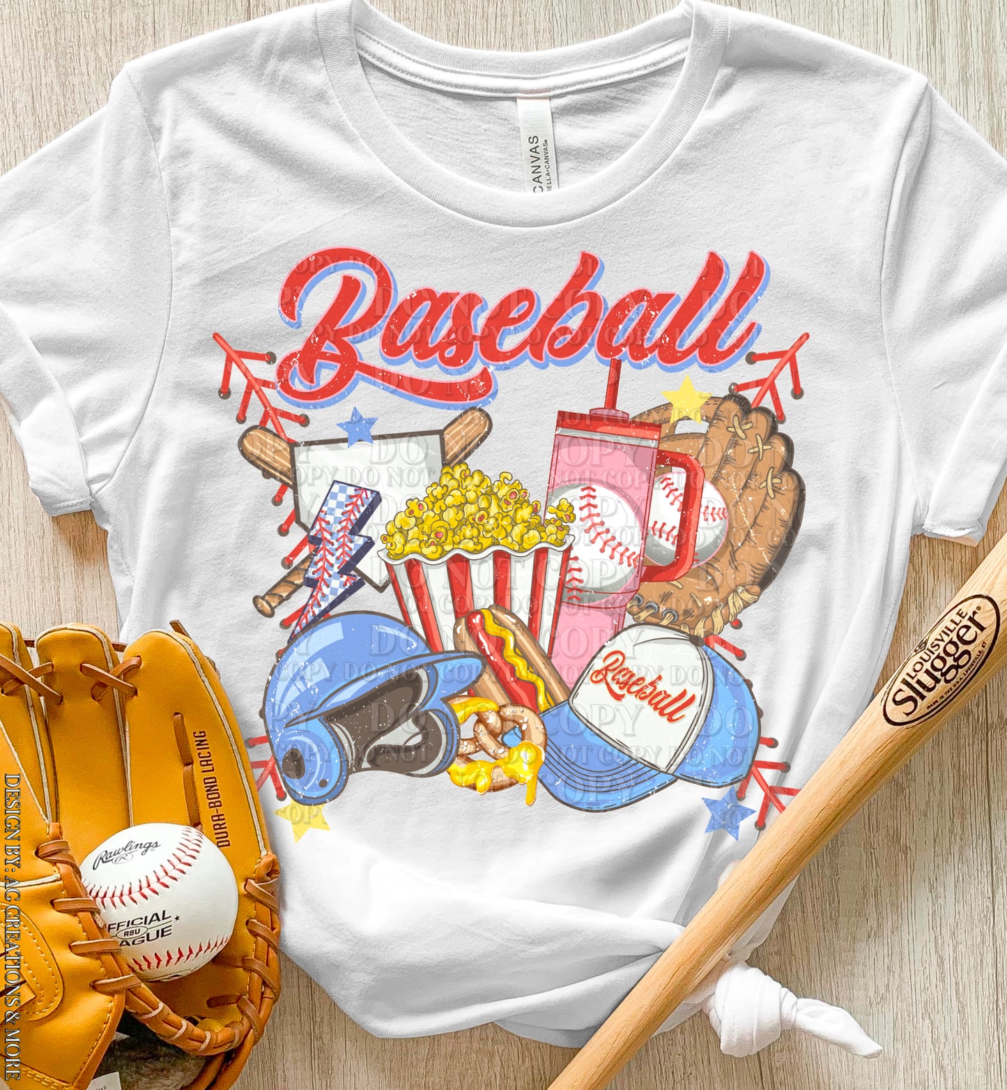 Baseball Pink Blue Retro DTF TRANSFER