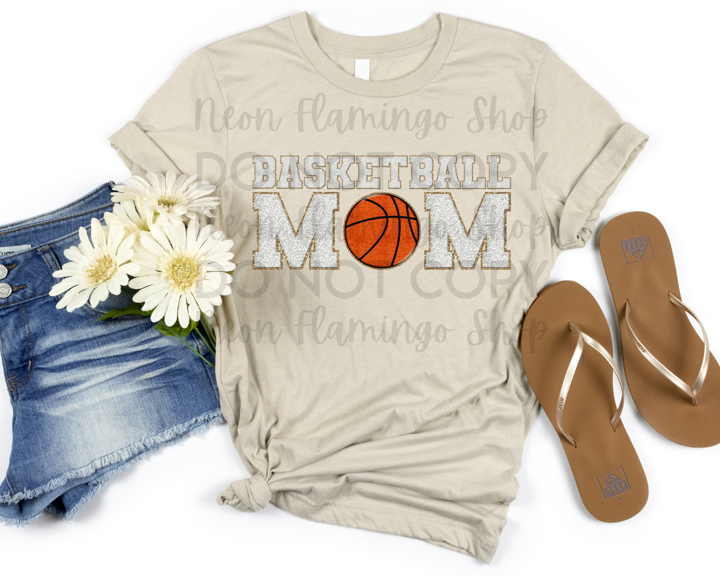 Basketball Mom Faux Patch DTF TRANSFER