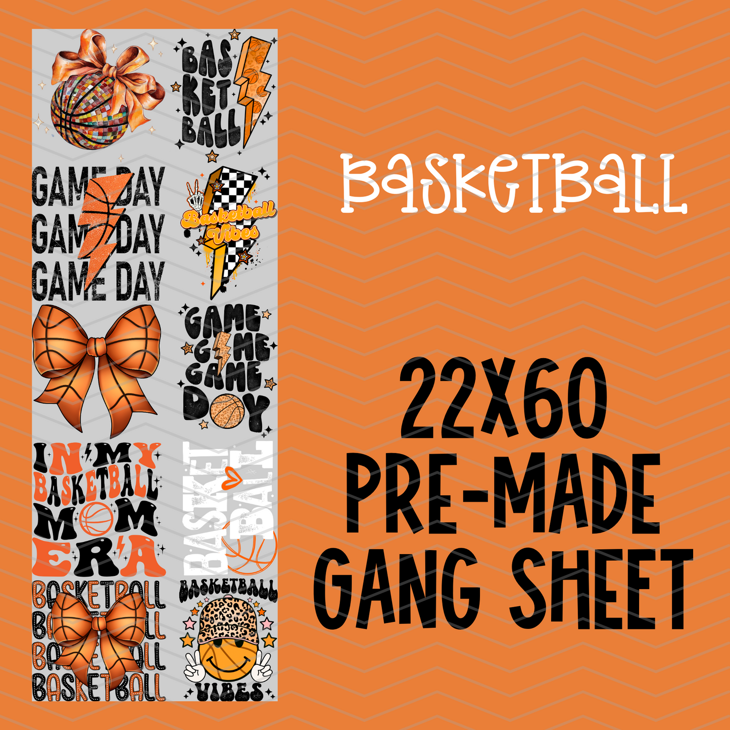 Basketball Pre-Made Gang Sheet - 22x60