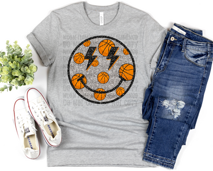 Basketball Smiley Glitter