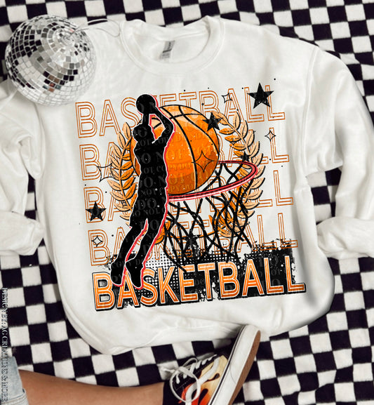 Basketball Stacked Neon Boy DTF TRANSFER