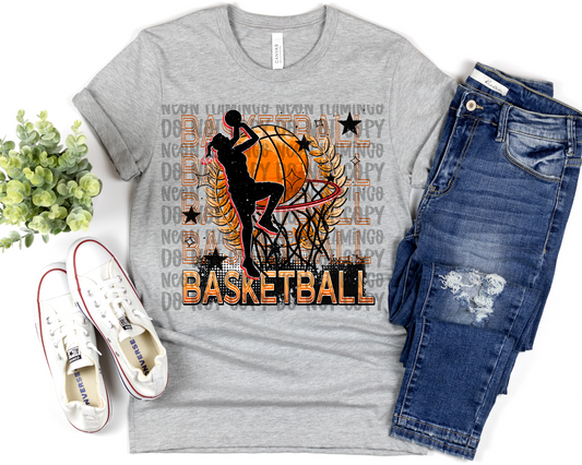 Basketball Stacked Neon Girl