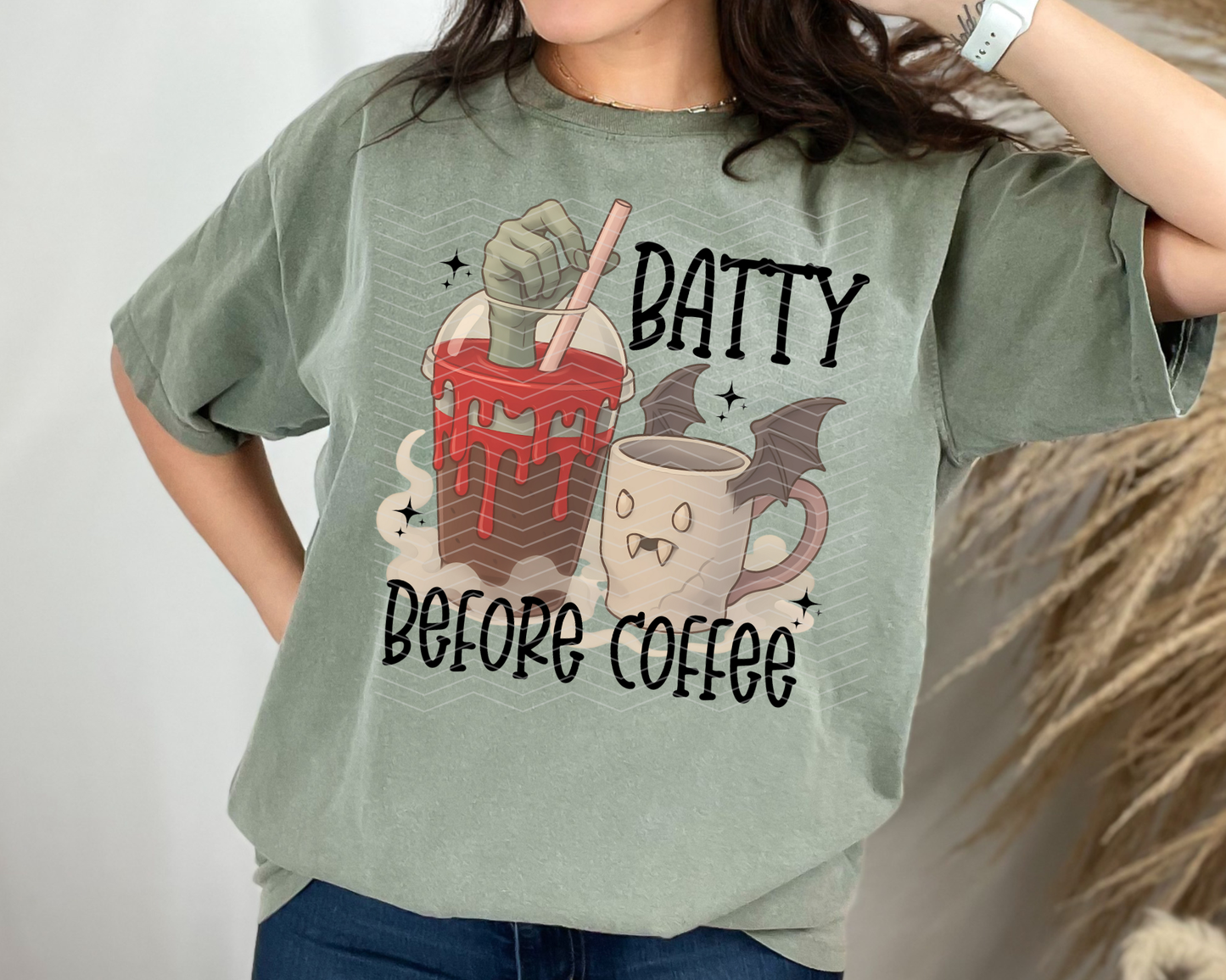 Batty Before Coffee DTF TRANSFER