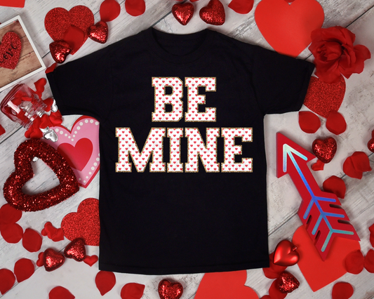 Be Mine Faux Patch Hearts DTF TRANSFER