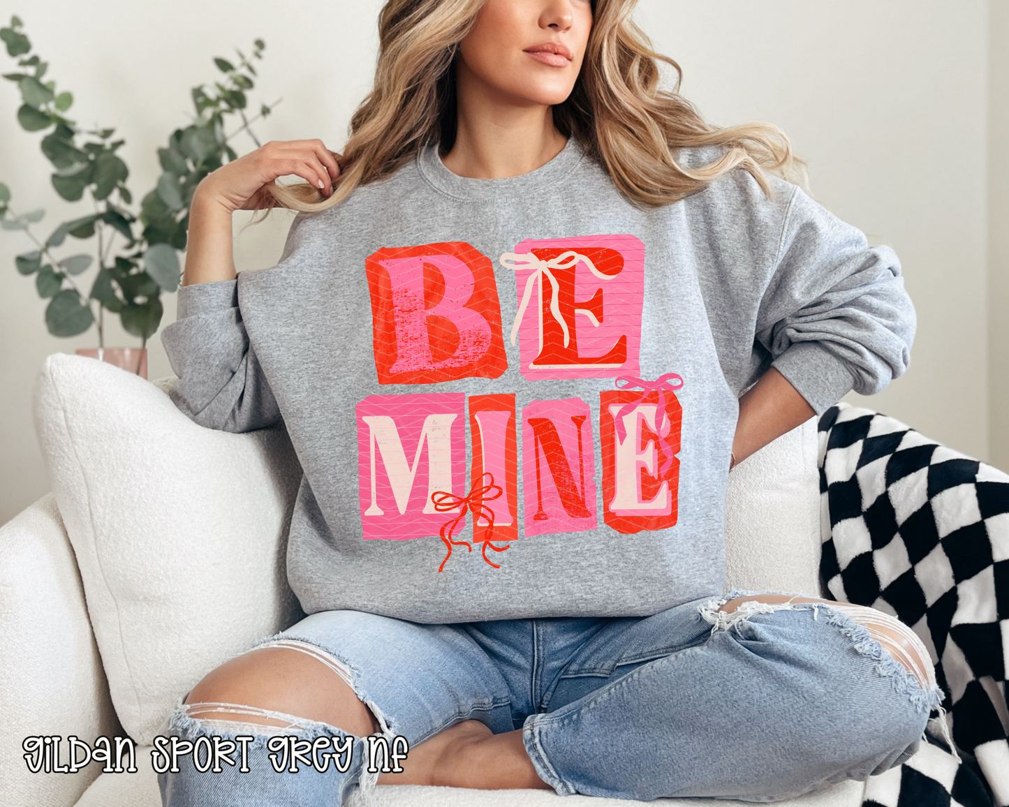 Be Mine Ransom Notes Bows DTF TRANSFER