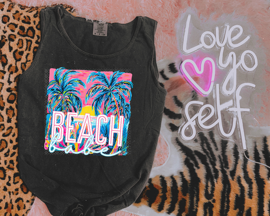 Beach Babe Neon Scene DTF TRANSFER