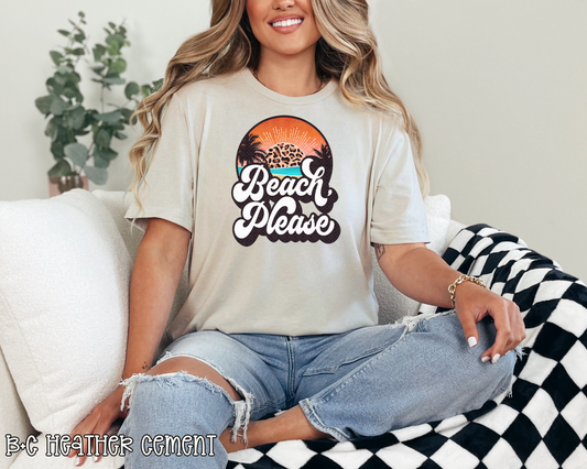 Beach Please Retro leopard DTF TRANSFER