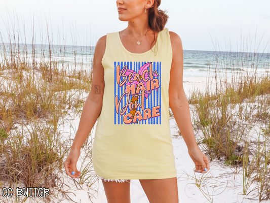 Beach Hair Dont Care Stripes DTF TRANSFER