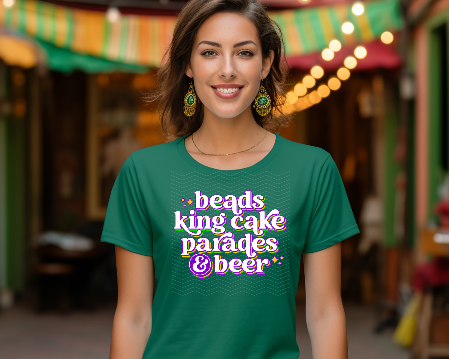 Beads King Cake Parades & Beer DTF TRANSFER