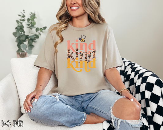 Bee Kind Leopard Pastel DTF TRANSFER