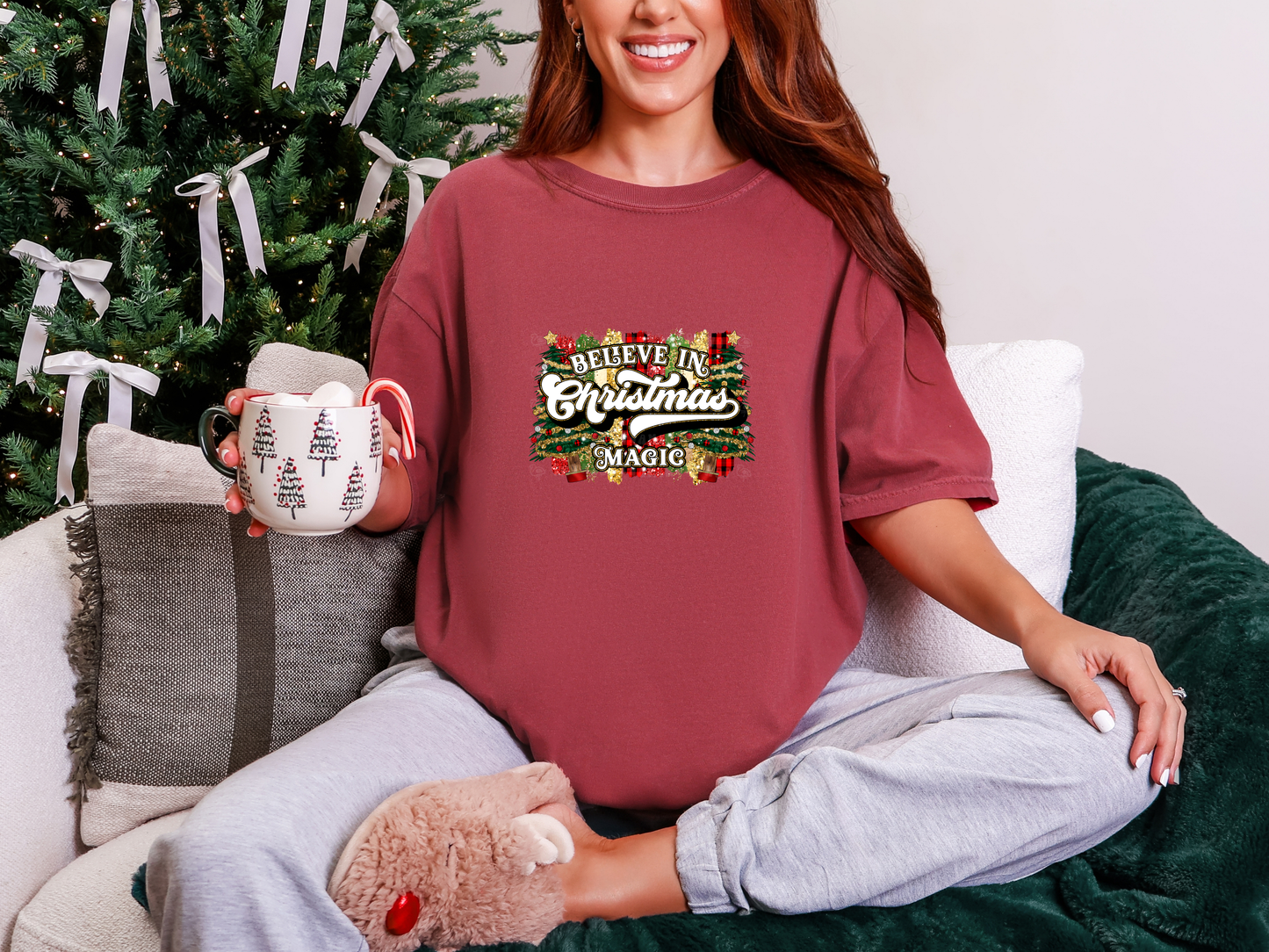 Believe In Christmas Magic Sparkle DTF TRANSFER