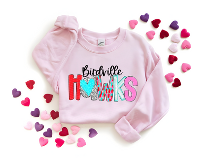 Valentine's Mascot | Hearts Poppy Style | DTF TRANSFER