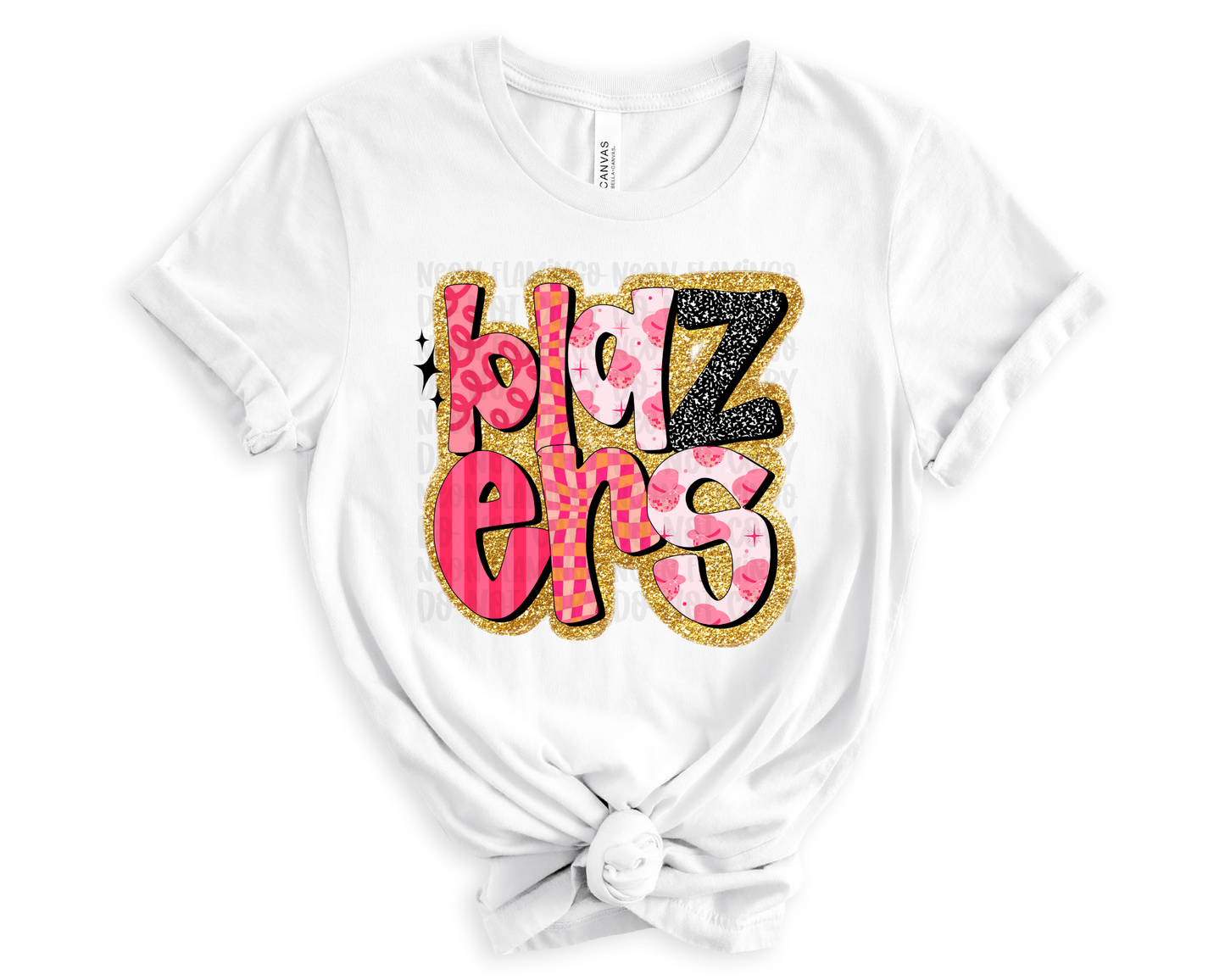 Blazers Pink Retro Glitter DTF TRANSFER