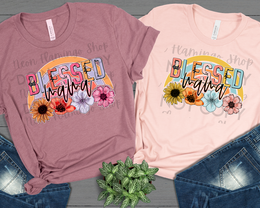 Blessed Mama Floral DTF TRANSFER