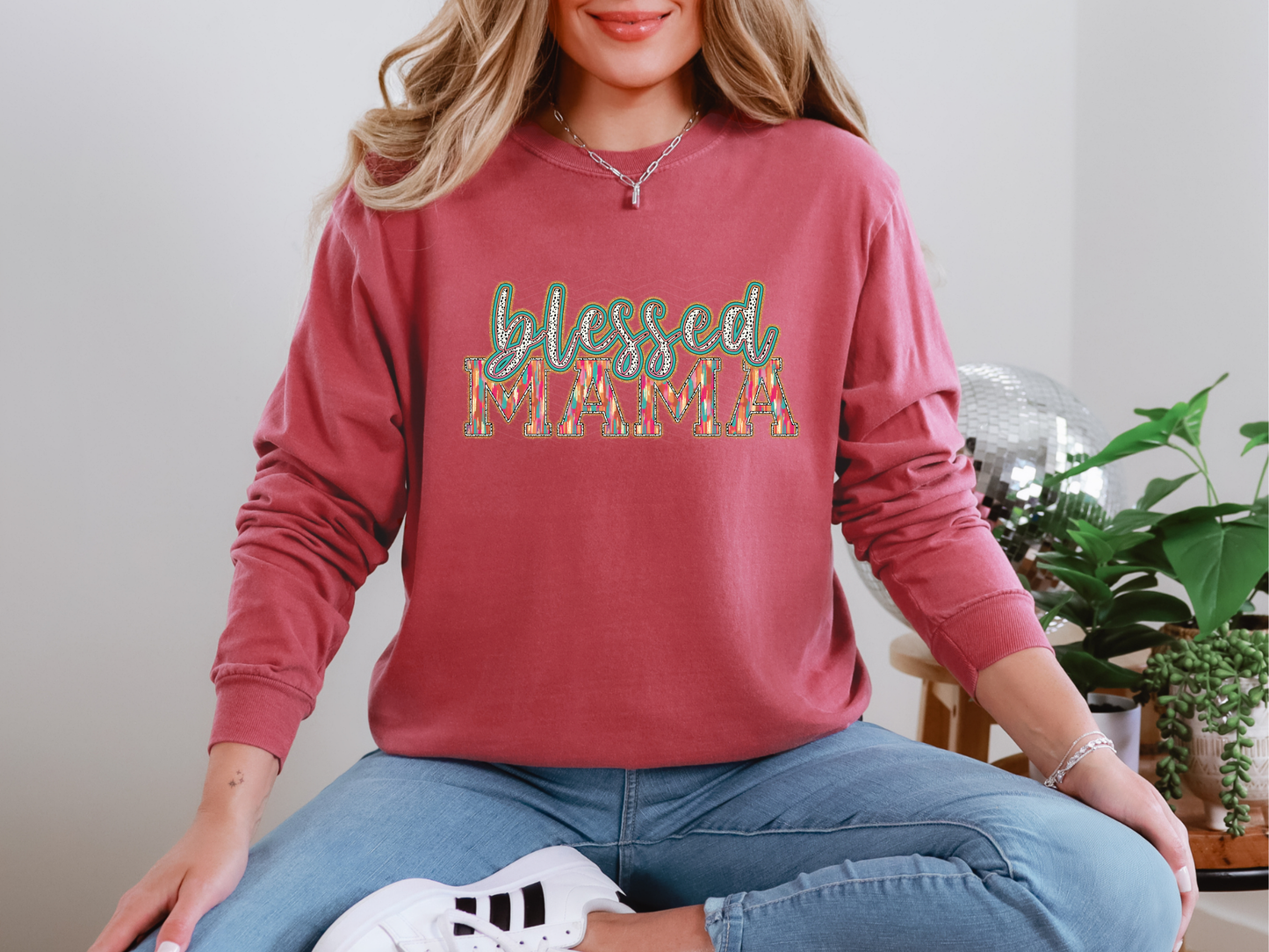 Blessed Mama Brushstroke Dots DTF TRANSFER