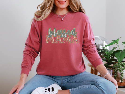 Blessed Mama Brushstroke Dots DTF TRANSFER