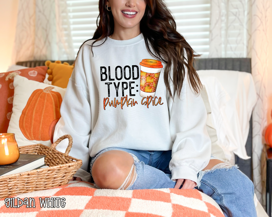 Blood Type Pumpkin Spice DTF TRANSFER