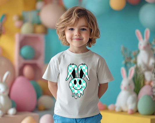 Blue Checkered Melting Bunny
