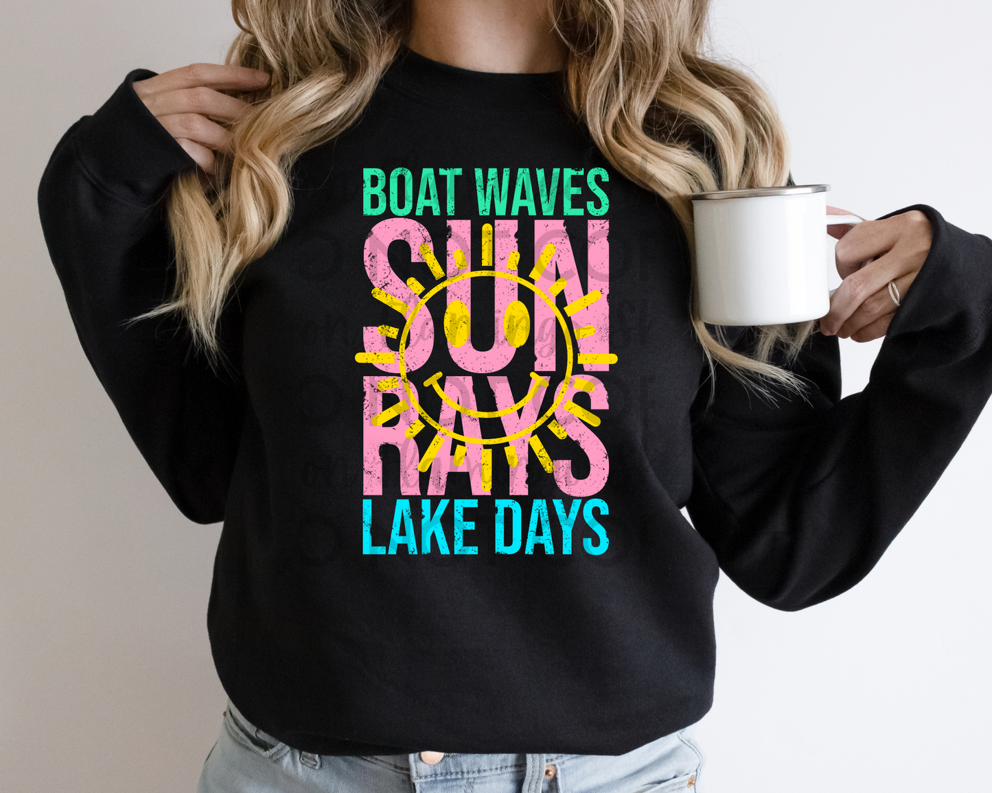 Boat Waves Sun Rays Lake Days DTF TRANSFER