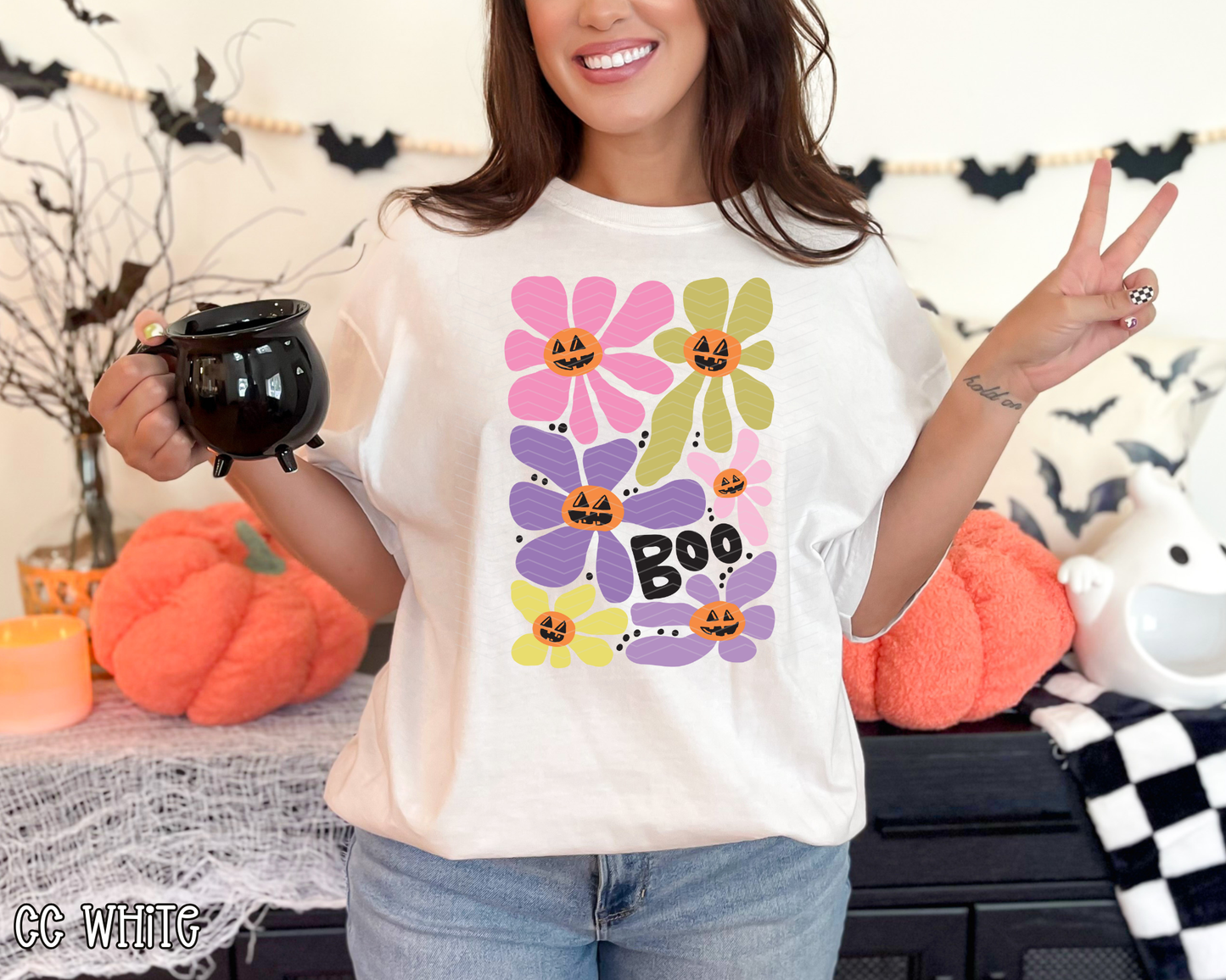Boo Floral Collage DTF TRANSFER