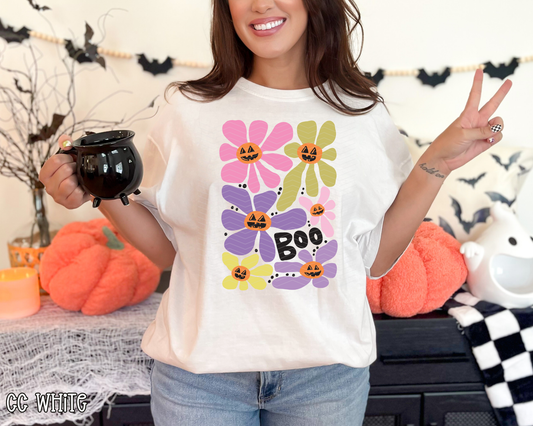 Boo Floral Collage DTF TRANSFER