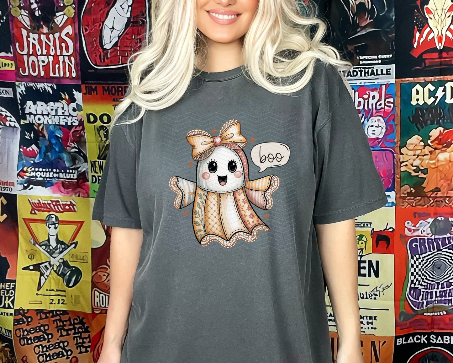 Boo Patchwork Ghost DTF TRANSFER