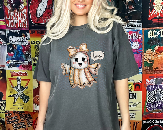 Boo Patchwork Ghost DTF TRANSFER