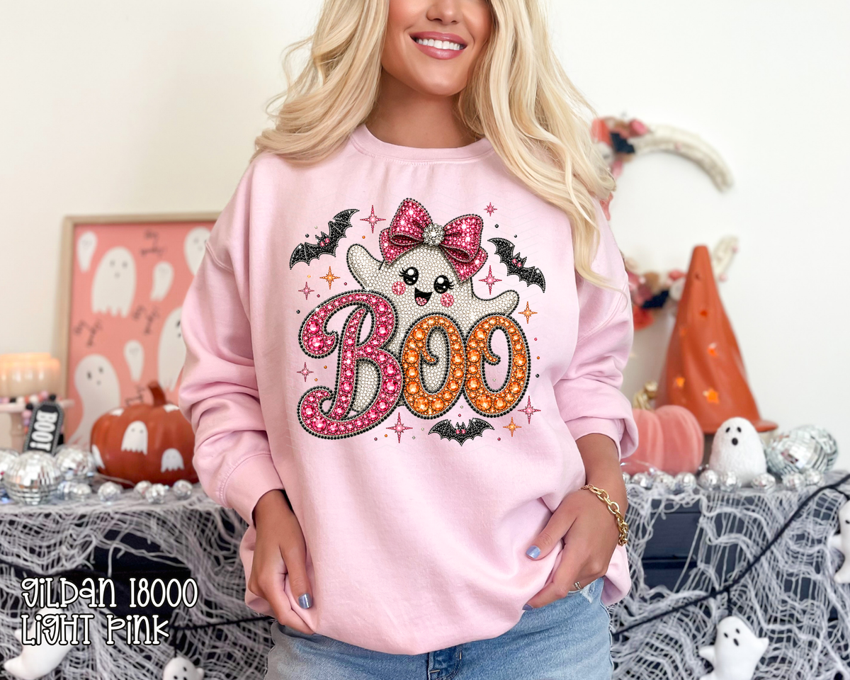 Boo Ghost Rhinestone DTF TRANSFER