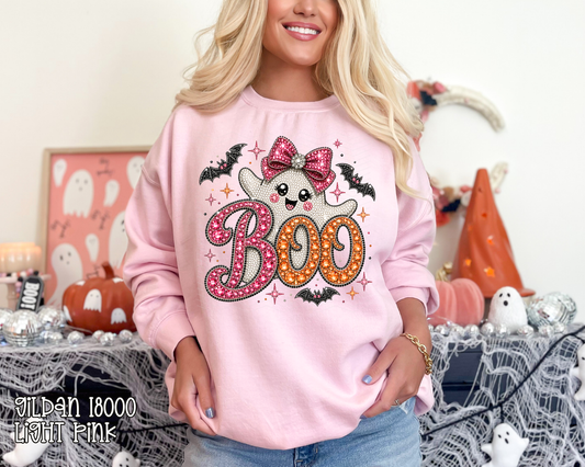 Boo Ghost Rhinestone DTF TRANSFER