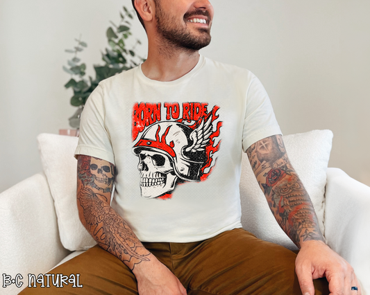 Born To Ride Skull DTF TRANSFER
