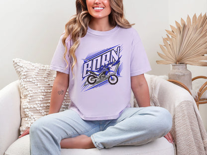 Born To Ride Blue Dirtbike DTF TRANSFER
