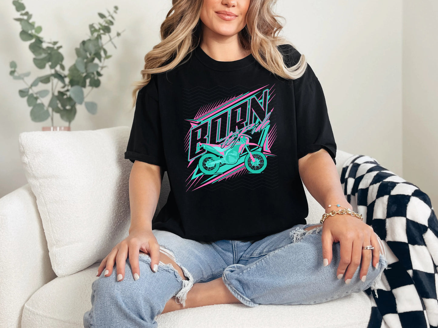 Born To Ride Pink Dirtbike DTF TRANSFER