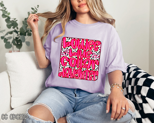 Boujee Blue Collar Daughter Dot background DTF TRANSFER