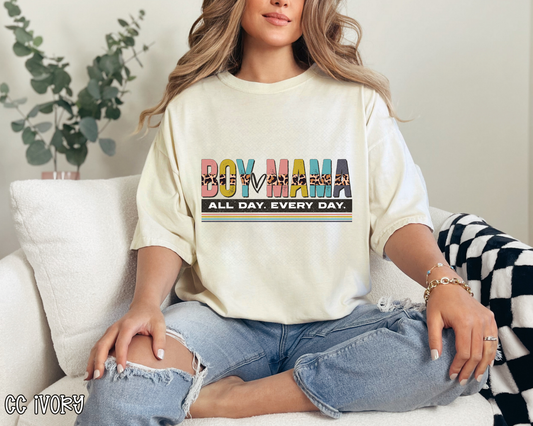 Boy Mama All Day Every Day Half Leopard Pastel DTF TRANSFER