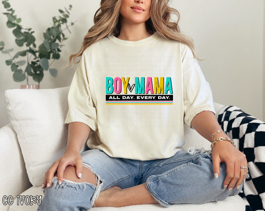Boy Mama All Day Every Day Neon DTF TRANSFER