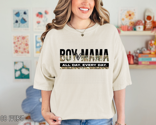 Boy Mama All Day Everyday Camo DTF TRANSFER