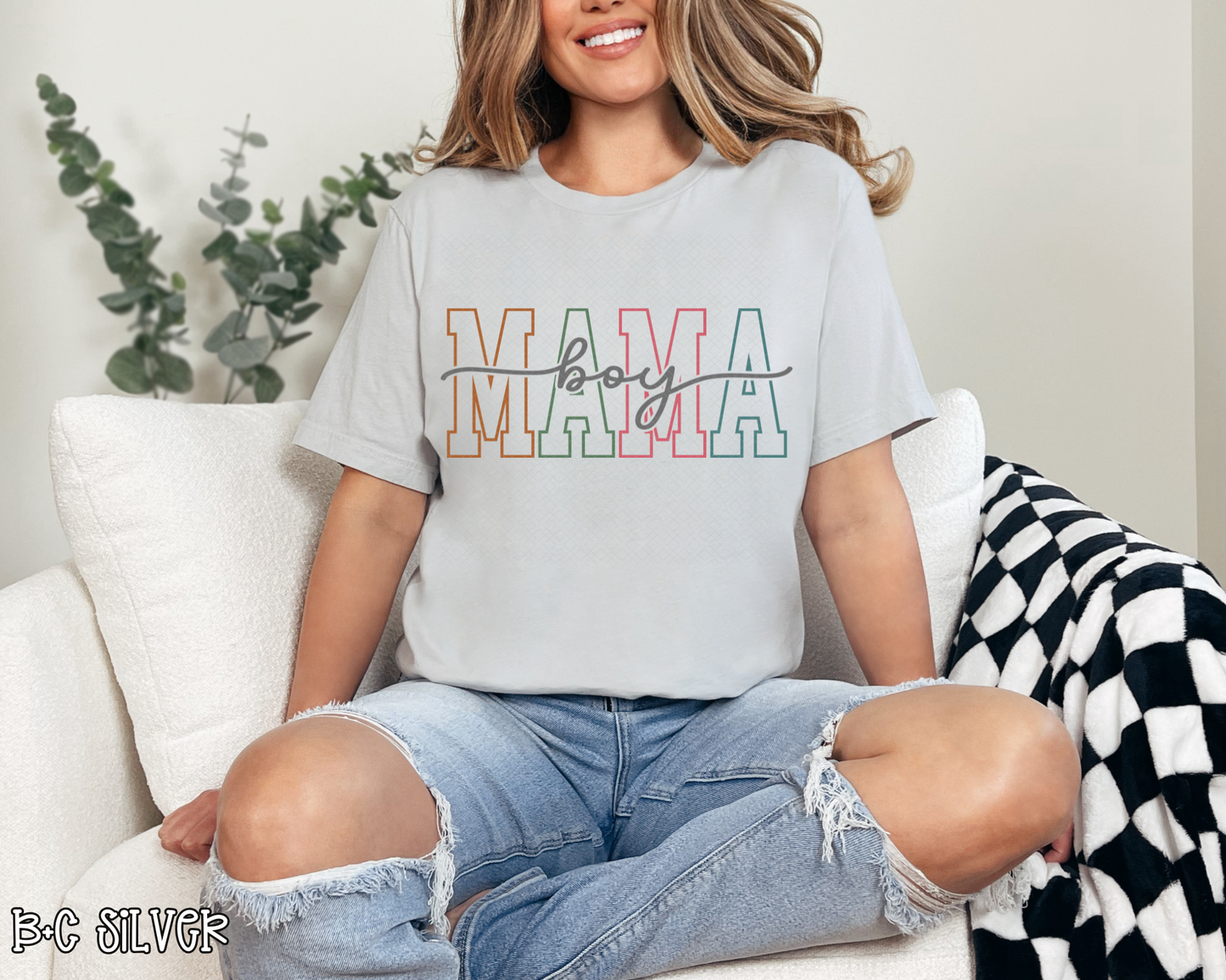 Boy Mama Varsity Script