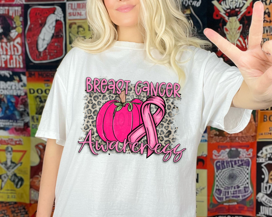 Breast Cancer Awareness Leopard Pumpkin DTF TRANSFER