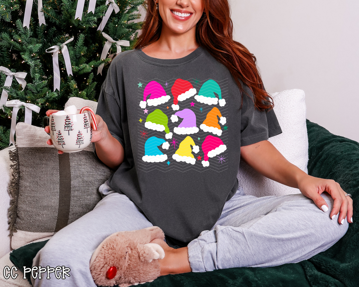 Bright Santa Hats Collage DTF TRANSFER