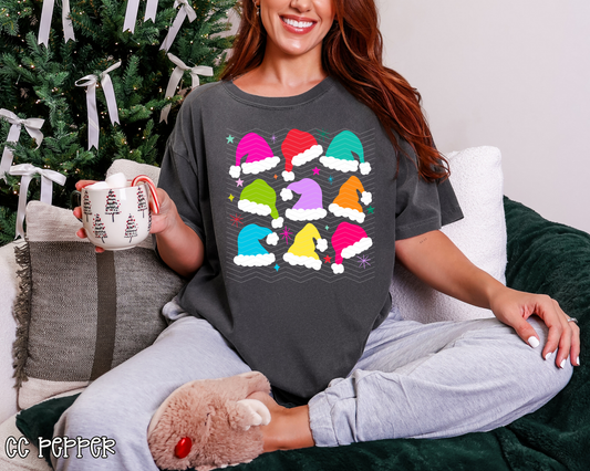 Bright Santa Hats Collage DTF TRANSFER