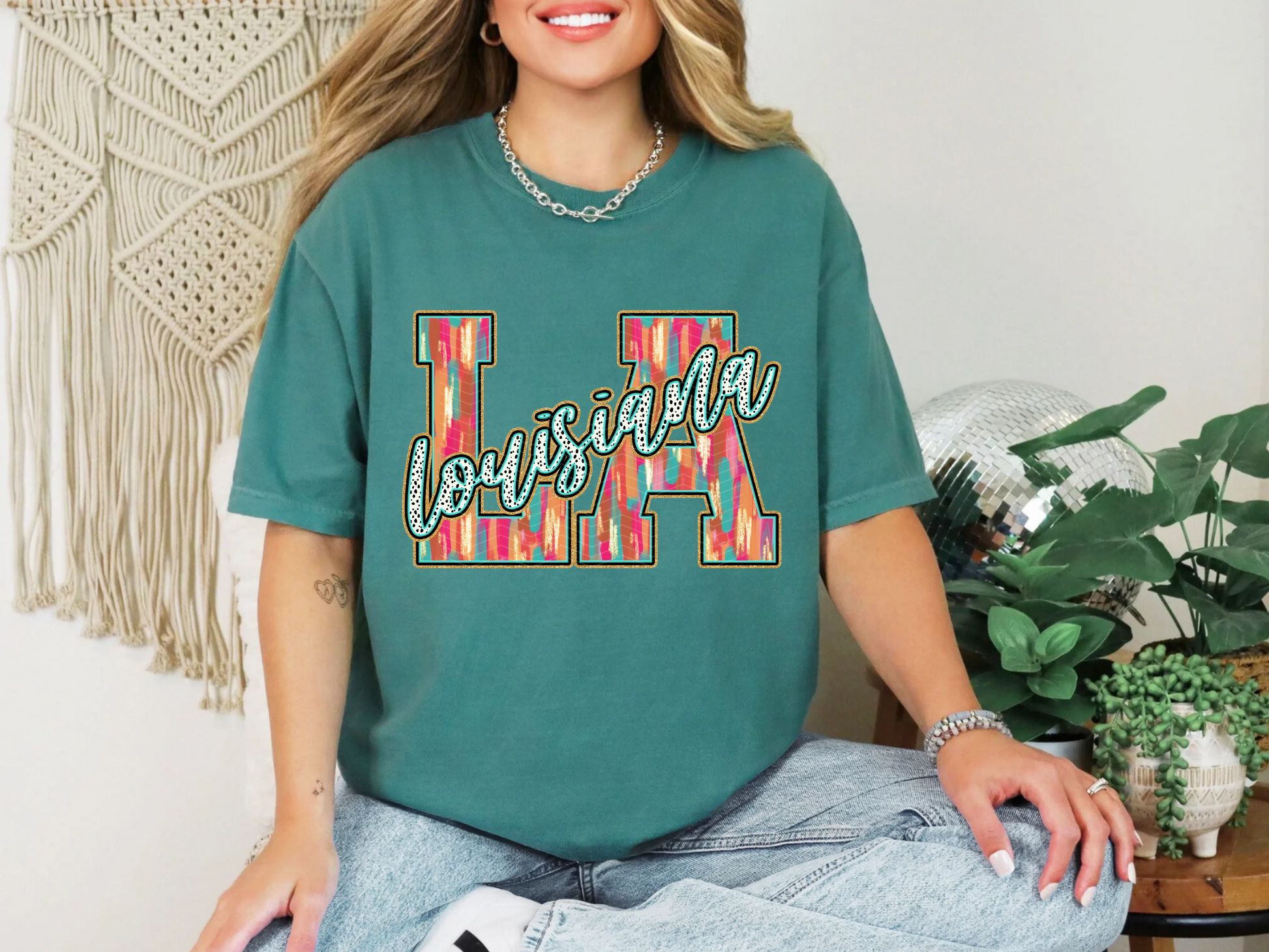 Brushstroke Dots Louisiana DTF TRANSFER