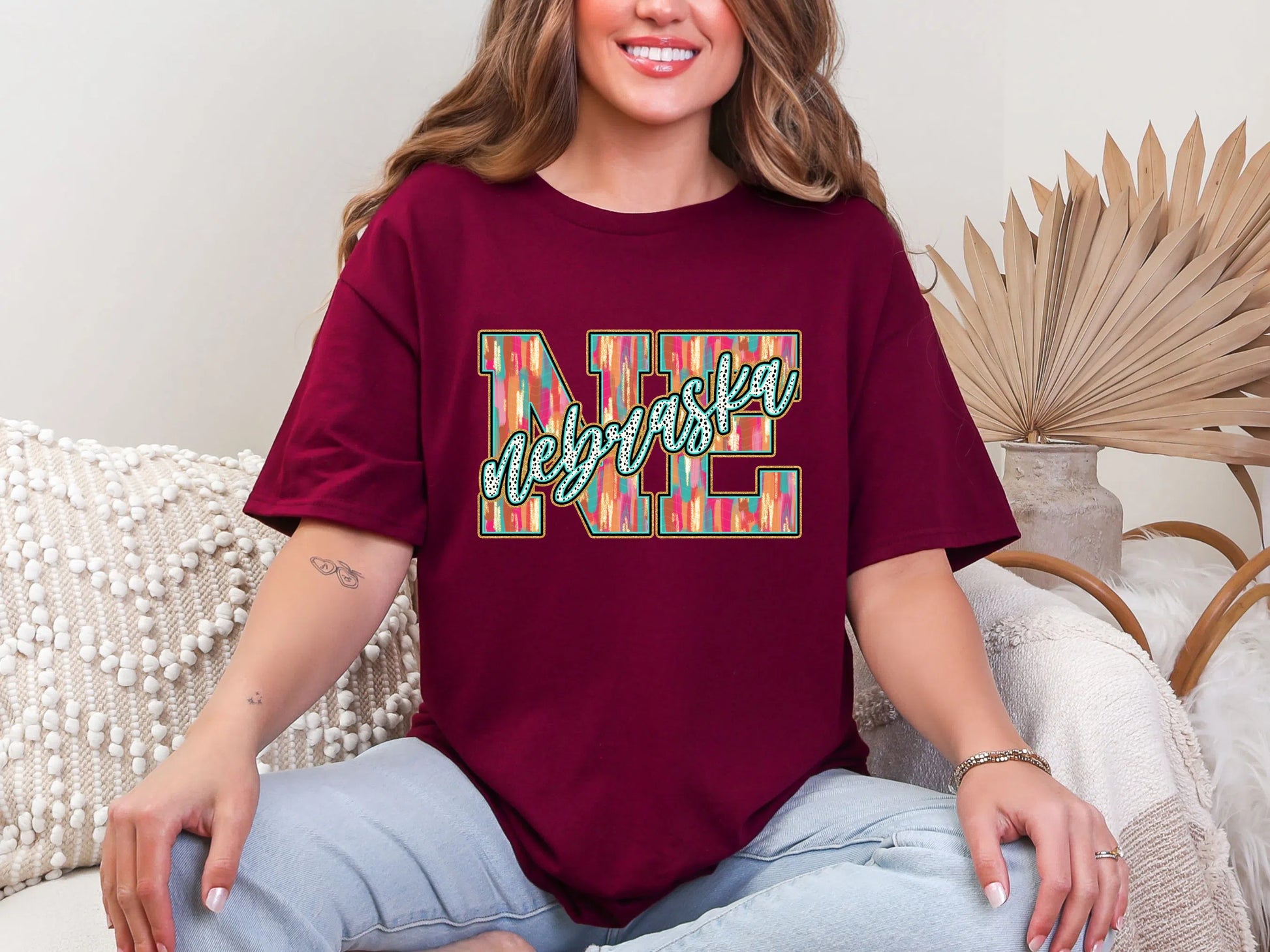 Brushstroke Dots Nebraska DTF TRANSFER