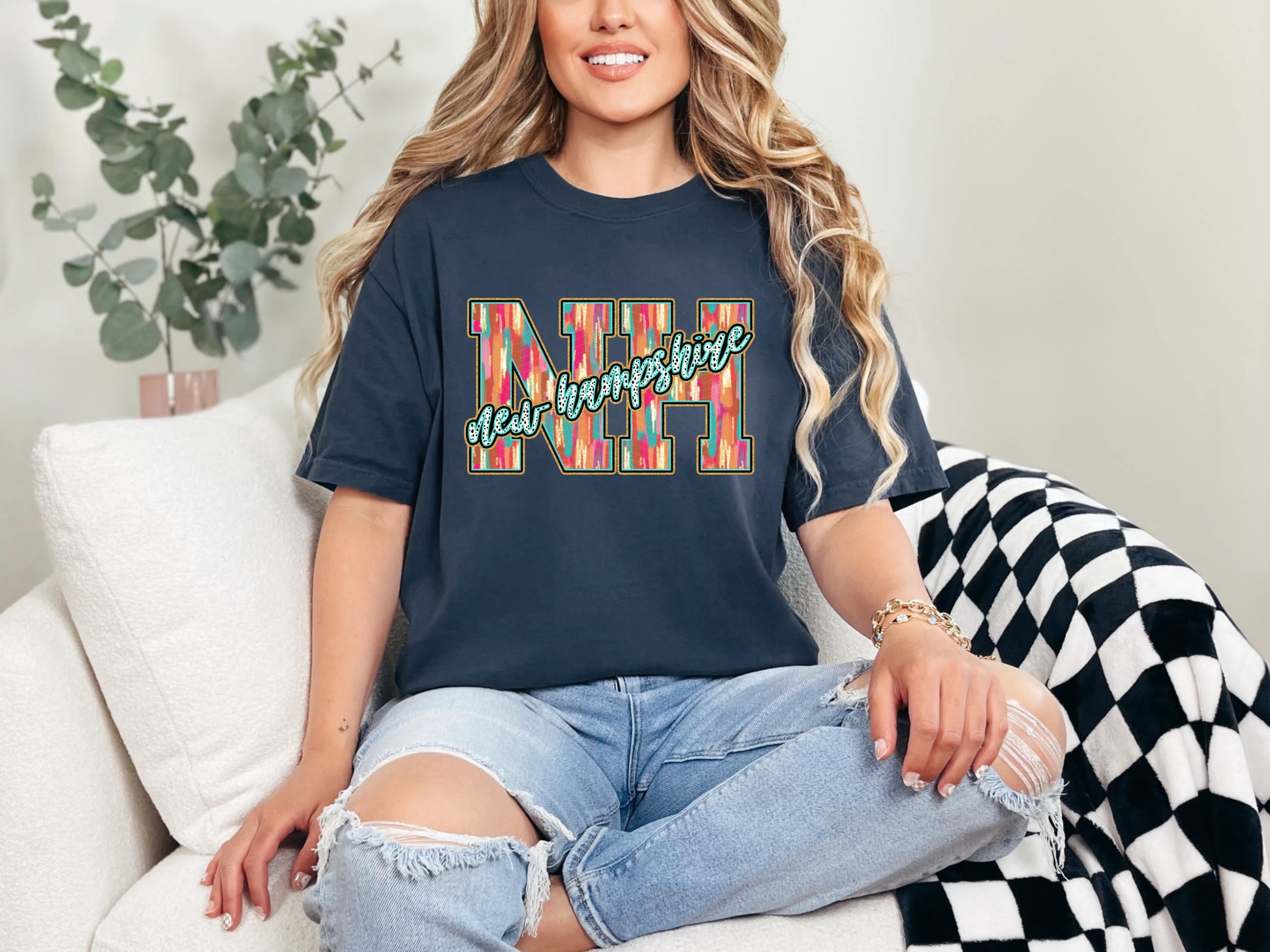 Brushstroke Dots New Hampshire DTF TRANSFER